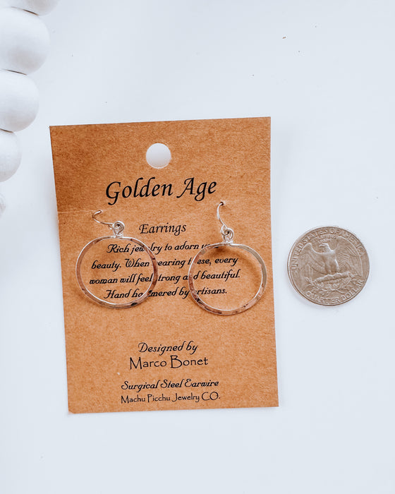 SILVER small circle drop (golden age) earrings
