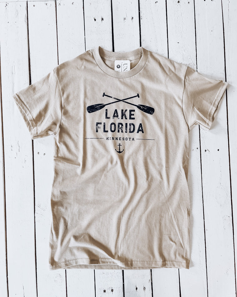 Lake Florida paddles unisex tshirt [sand/blk]