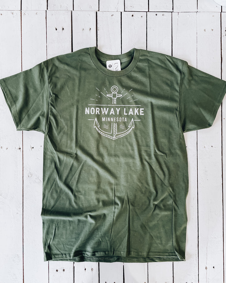 Norway Lake Anchor unisex tshirt [olive]