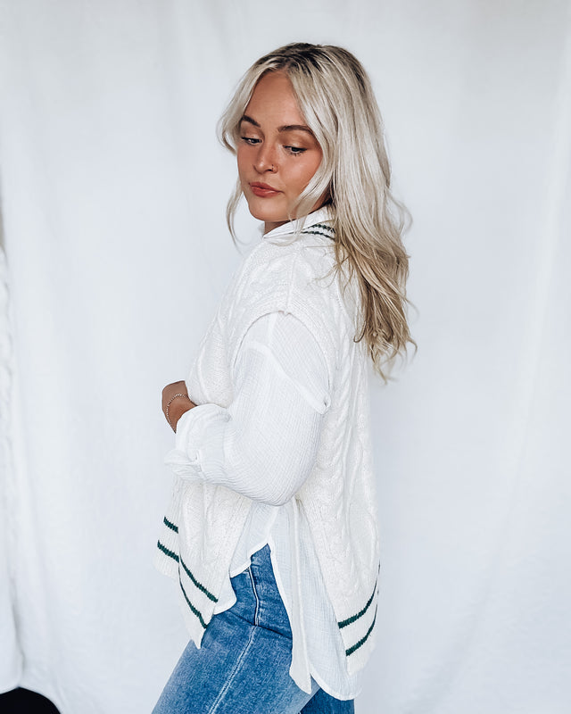 Ivy League Sweater Vest [cream/green]