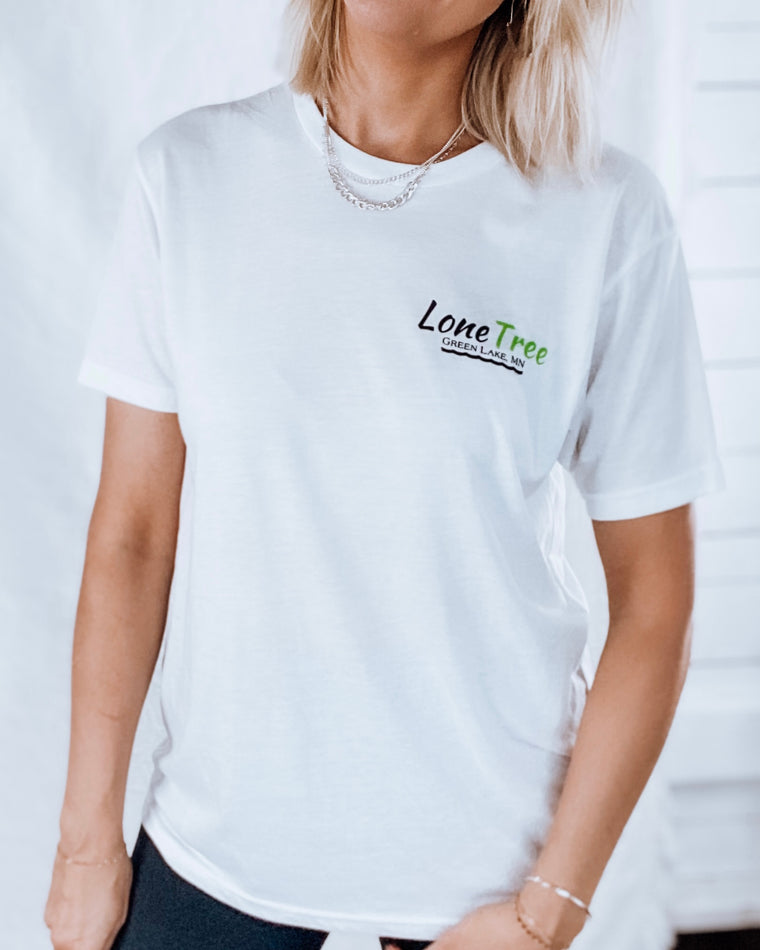 lone tree diamond unisex white tshirt
