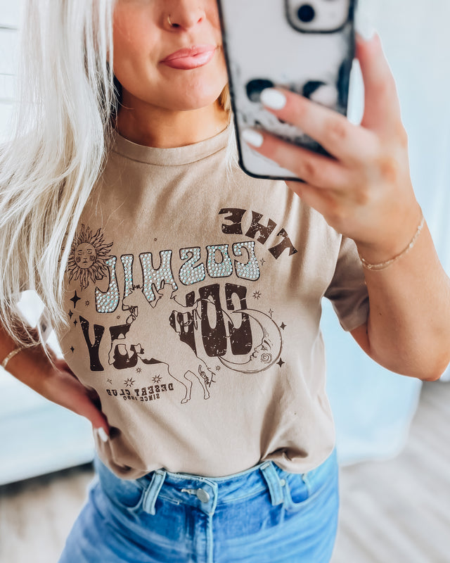 Cosmic Cowboy Cropped Tee [mocha]