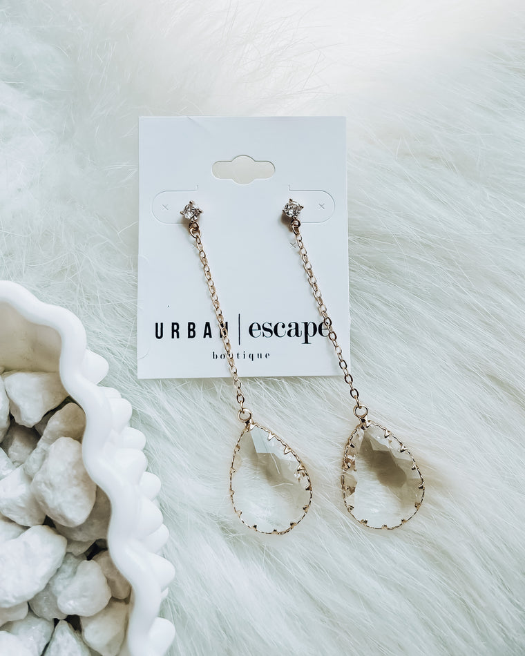 Drop Crystal Earrings [gold]