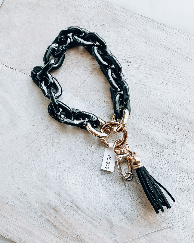 Chain Key/phone Wristlet [black]