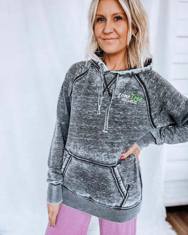 lone tree diamond Vintage zen Hoodie [grey]