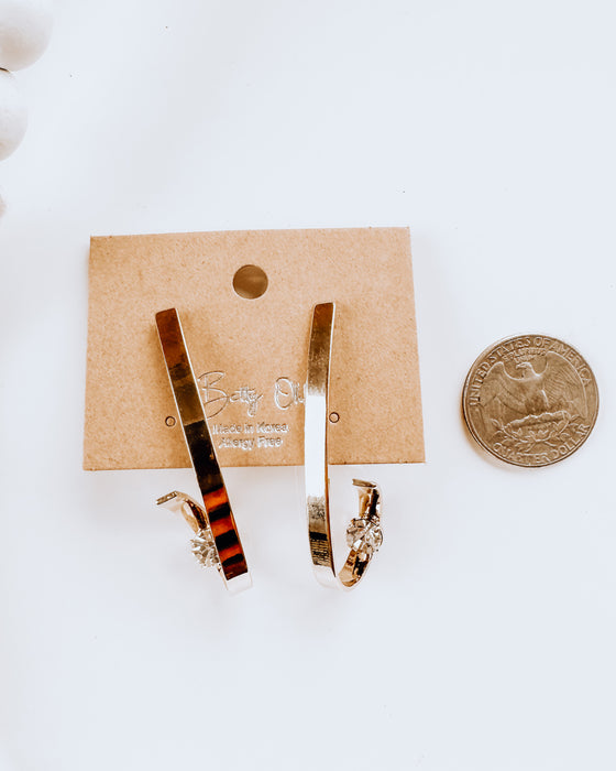 swoop & sparkle gold earrings