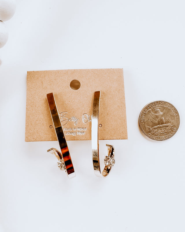 swoop & sparkle gold earrings