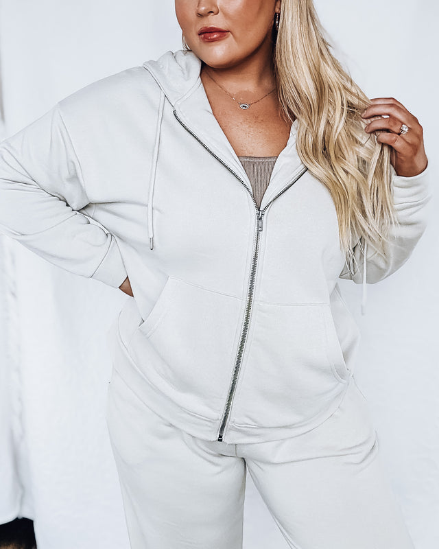 Calm & Collected Zip Up Hoodie [smokey taupe]