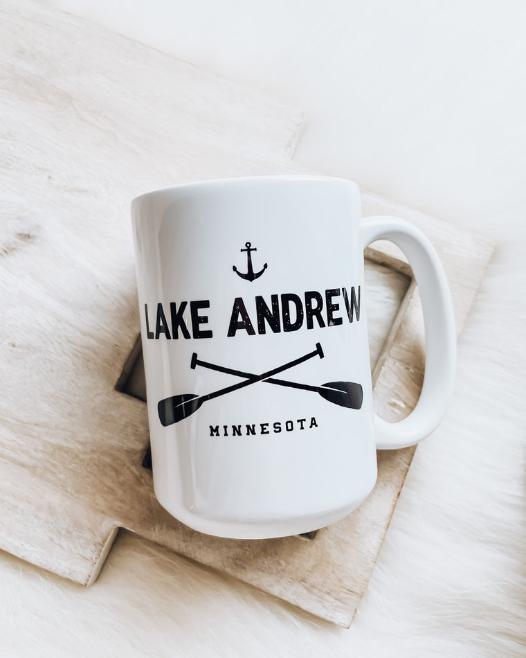 Lake Andrew Paddles Mug [blk/white]