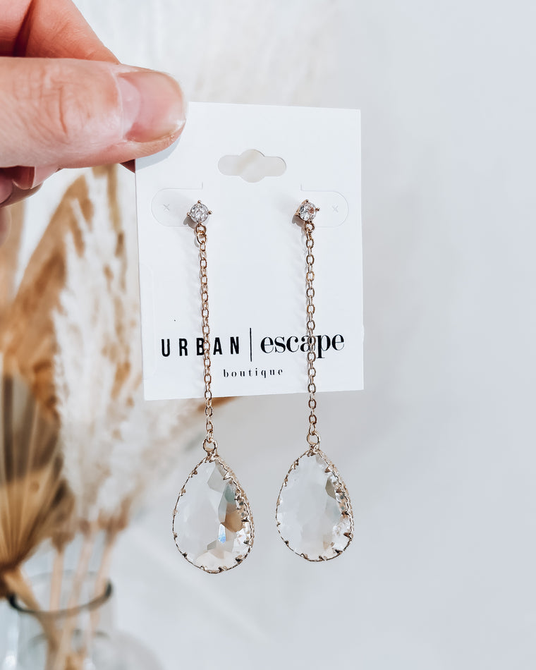 Drop Crystal Earrings [gold]