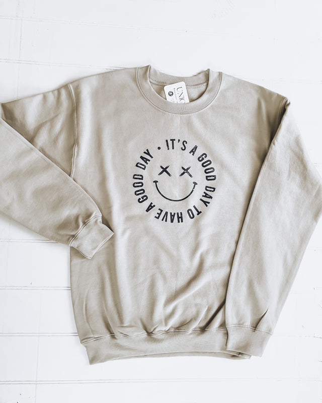 it's a good day sweatshirt [sand & black]