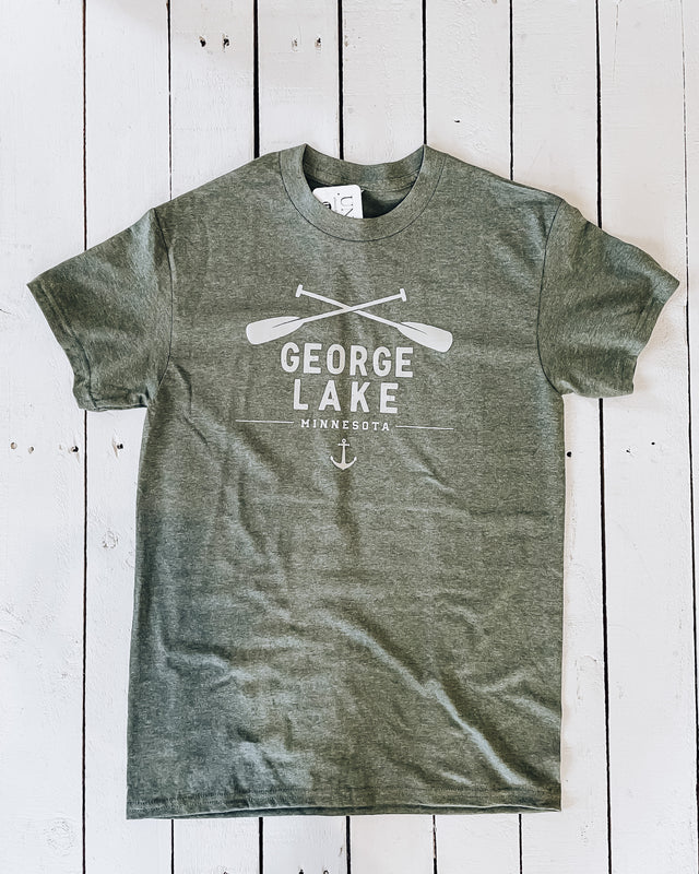 George Lake paddles unisex tshirt [heather green]