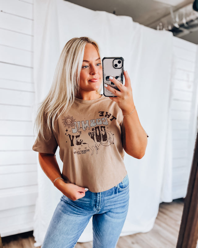 Cosmic Cowboy Cropped Tee [mocha]
