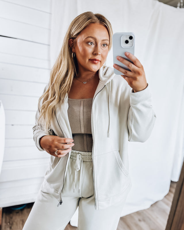 Calm & Collected Zip Up Hoodie [smokey taupe]