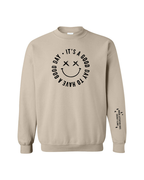 it's a good day sweatshirt [sand & black]