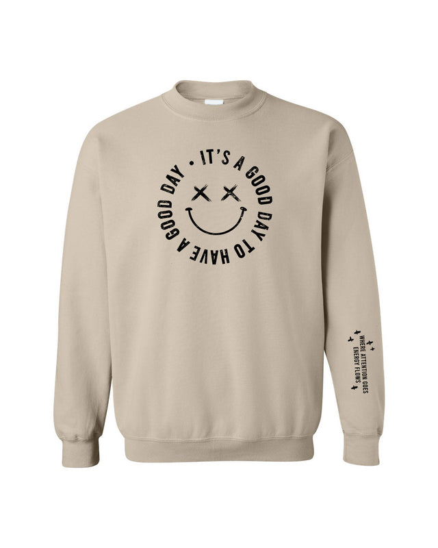 it's a good day sweatshirt [sand & black]