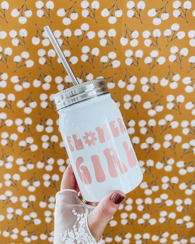 Flower Girl tumbler [w/ lid + straw]