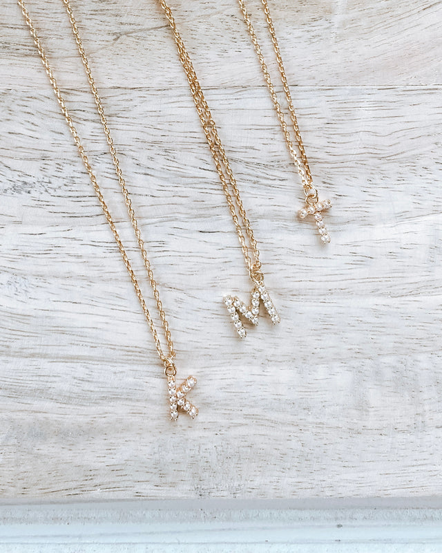 Dainty Pearl Initial Necklace