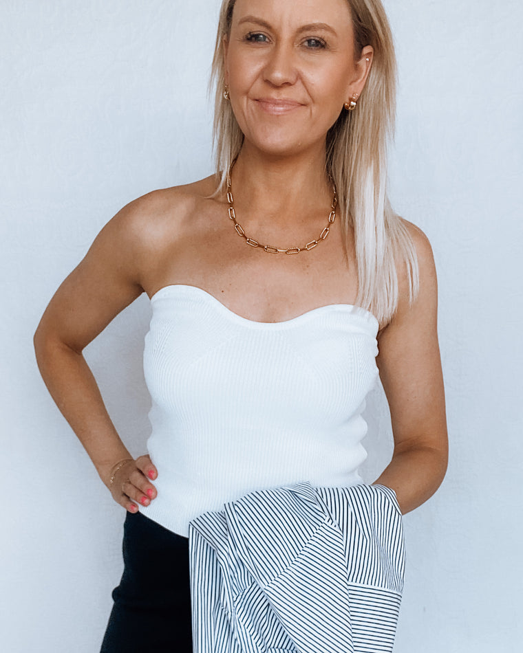 Raya Rib Corset Top [white]