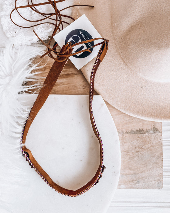 feather & beads hat strap